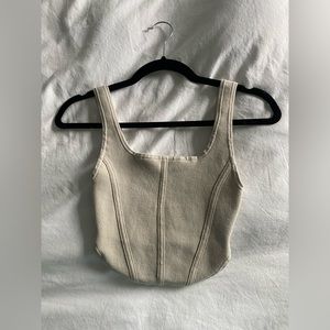 Aritzia Babaton Sculpt Knit Bustier Tank Size XS Matte Pearl